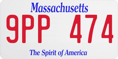 MA license plate 9PP474