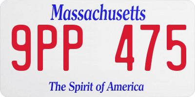 MA license plate 9PP475