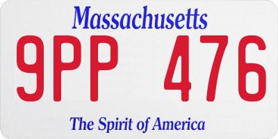 MA license plate 9PP476