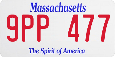 MA license plate 9PP477