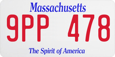 MA license plate 9PP478