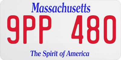 MA license plate 9PP480