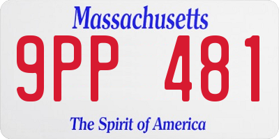 MA license plate 9PP481