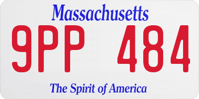 MA license plate 9PP484