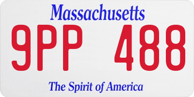 MA license plate 9PP488