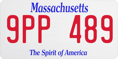 MA license plate 9PP489