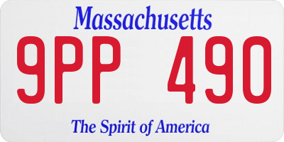 MA license plate 9PP490