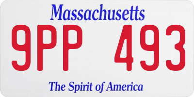 MA license plate 9PP493