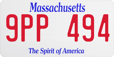 MA license plate 9PP494
