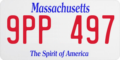 MA license plate 9PP497