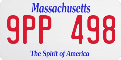 MA license plate 9PP498