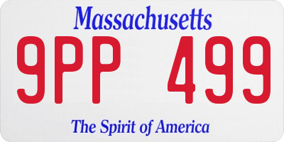 MA license plate 9PP499
