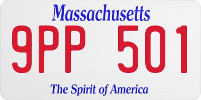 MA license plate 9PP501