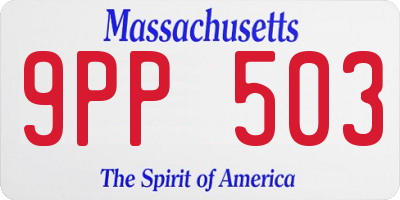 MA license plate 9PP503
