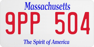 MA license plate 9PP504