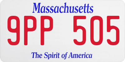 MA license plate 9PP505