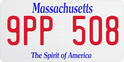 MA license plate 9PP508