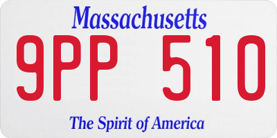 MA license plate 9PP510