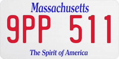 MA license plate 9PP511