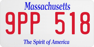 MA license plate 9PP518