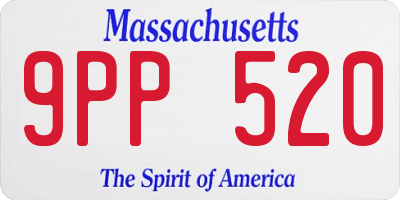 MA license plate 9PP520