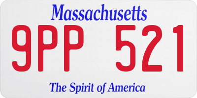 MA license plate 9PP521