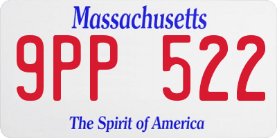 MA license plate 9PP522