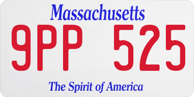 MA license plate 9PP525