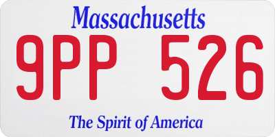 MA license plate 9PP526