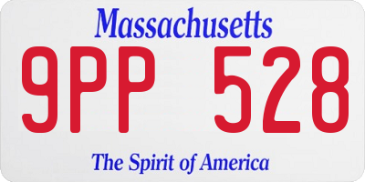 MA license plate 9PP528