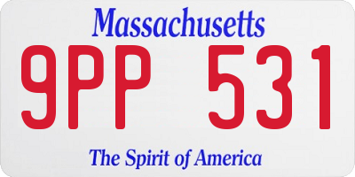 MA license plate 9PP531