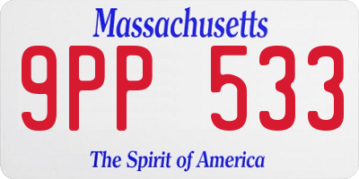 MA license plate 9PP533
