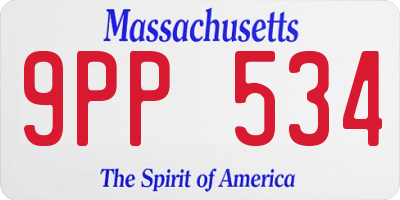 MA license plate 9PP534
