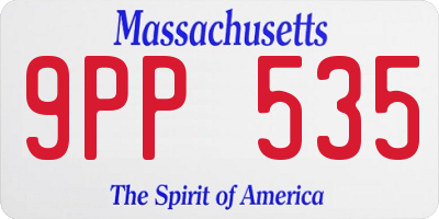 MA license plate 9PP535