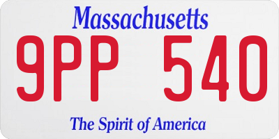 MA license plate 9PP540