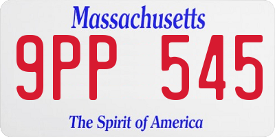 MA license plate 9PP545