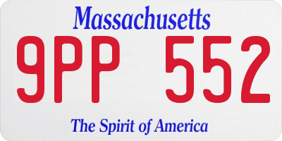 MA license plate 9PP552