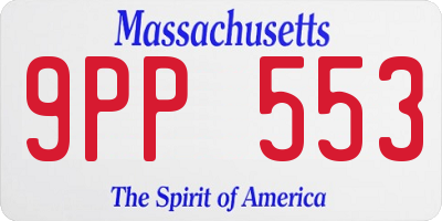MA license plate 9PP553