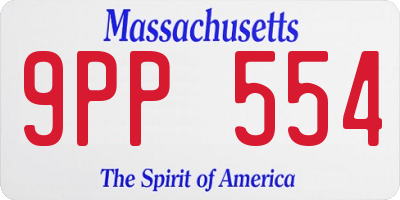 MA license plate 9PP554