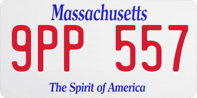 MA license plate 9PP557