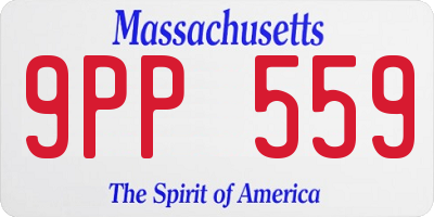 MA license plate 9PP559