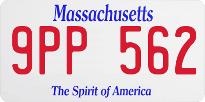 MA license plate 9PP562