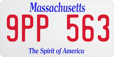 MA license plate 9PP563