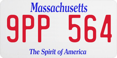 MA license plate 9PP564