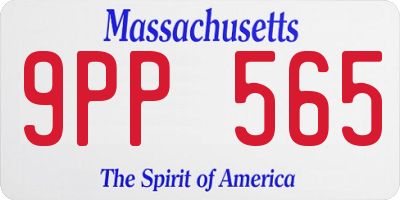 MA license plate 9PP565