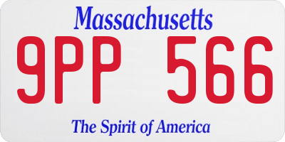 MA license plate 9PP566