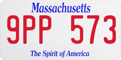 MA license plate 9PP573