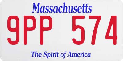 MA license plate 9PP574