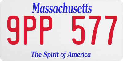 MA license plate 9PP577