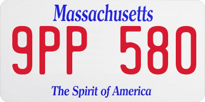 MA license plate 9PP580